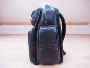 Tumi Alpha 2 backpack leather angle