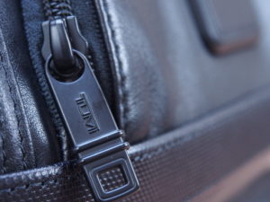 Tumi Alpha 2 backpack leather zipper