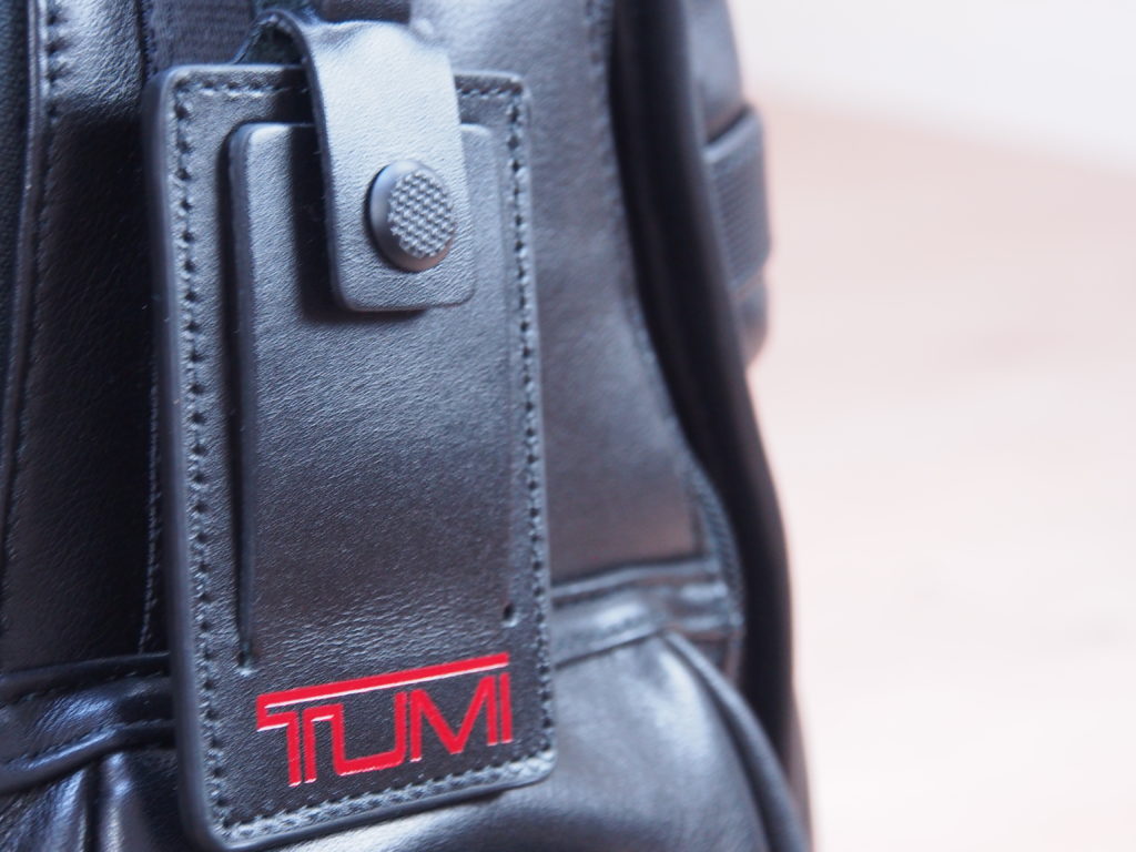 Tumi Alpha 2 backpack leather luggage tag