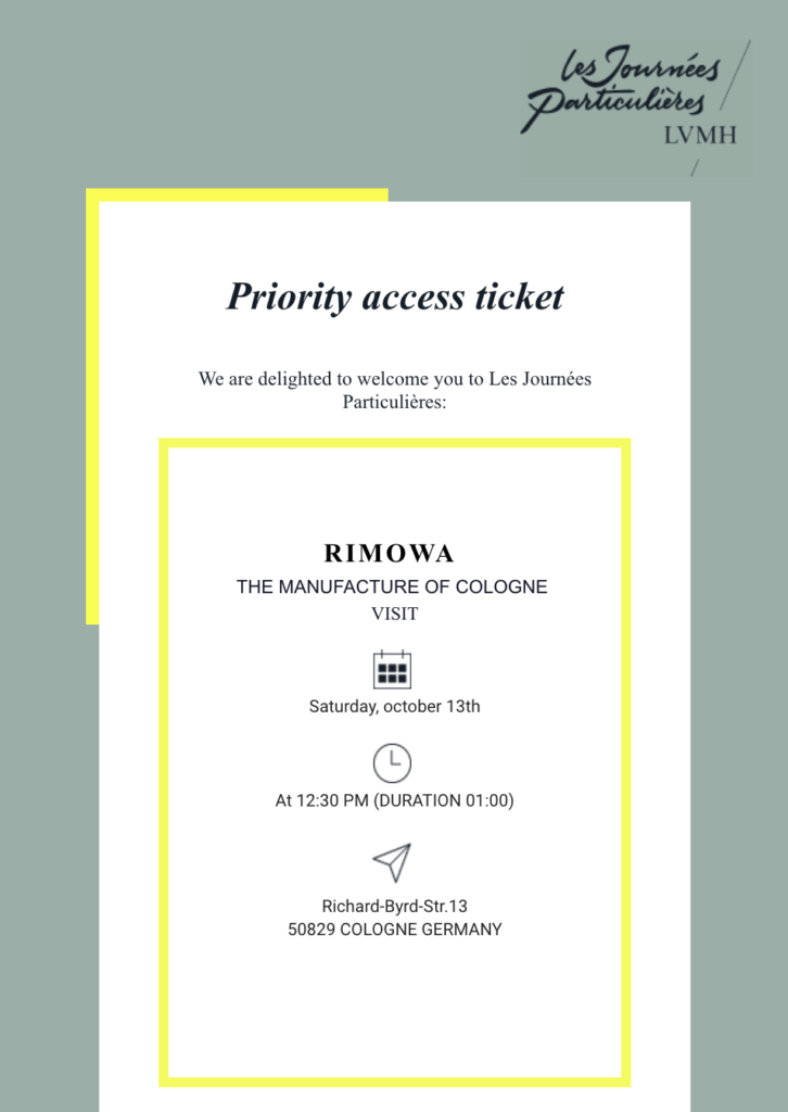 Priority access ticket