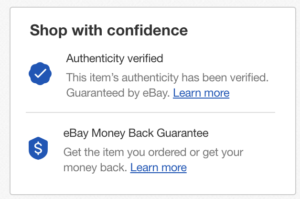 eBay Authenticity verified