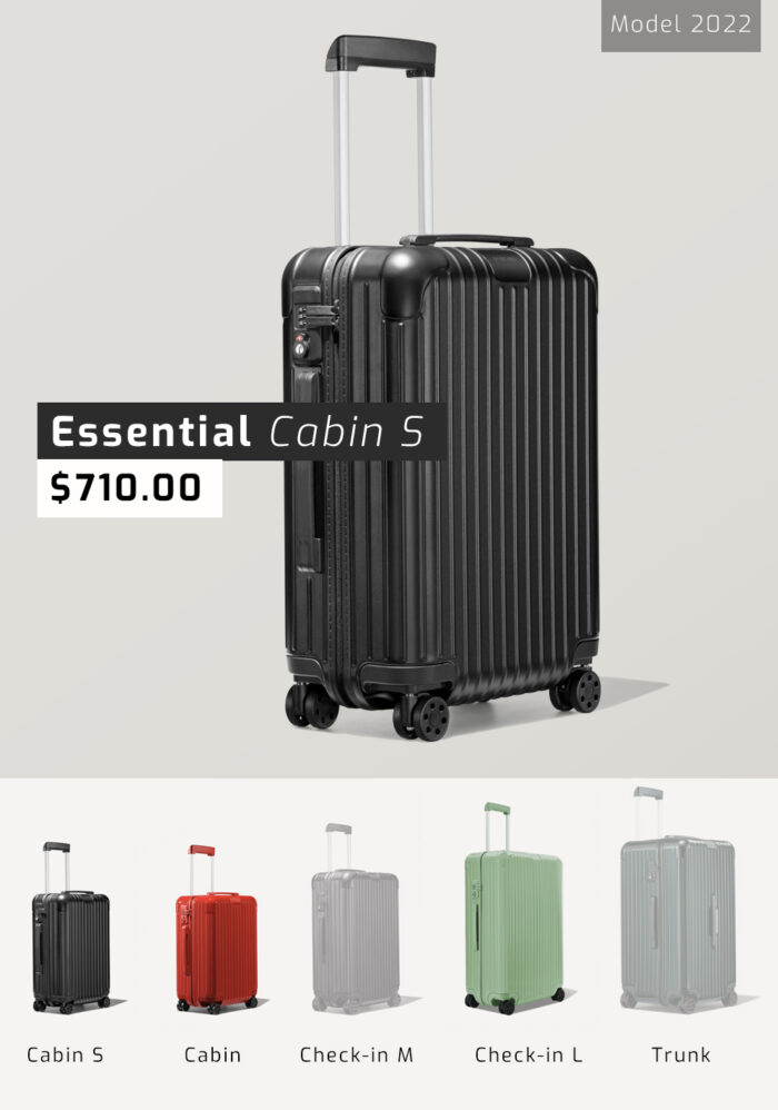 Rimowa Essential Cabin VS Cabin S - Glossy VS Matte, Size and