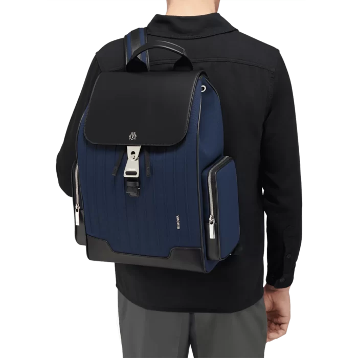 Never Still FLAP BACKPACK LARGE on blue