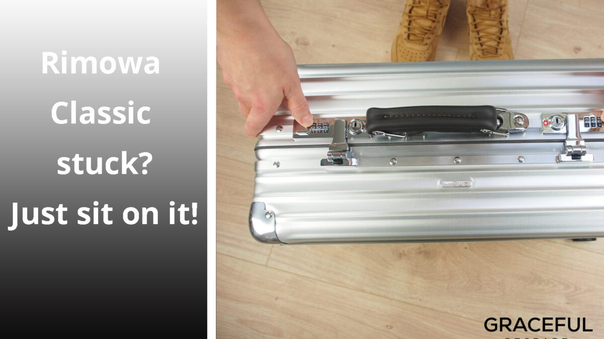 Is your Rimowa stuck from being over packed? Just sit on it!